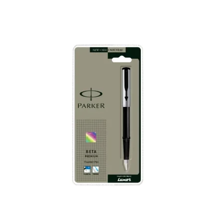 Parker Beta Premium Fountain Pen Silver Finish Cap 1N