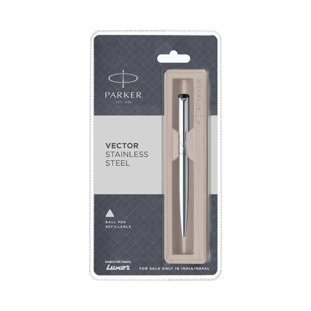 Parker Vector Stainless Steel Ball Pen Refillable 123