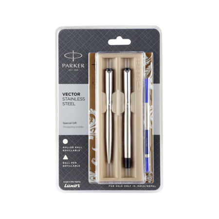 Parker Vector Stainless Steel Roller Ball Refillable 124