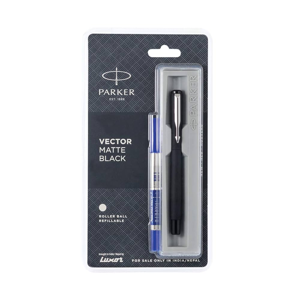 Parker Vector Matte Black Roller Ball Refillable 133